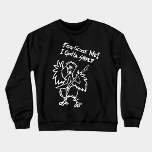 Heavy Metal Band Guitarist Chicken Guitar Playing Chick Gift Crewneck Sweatshirt